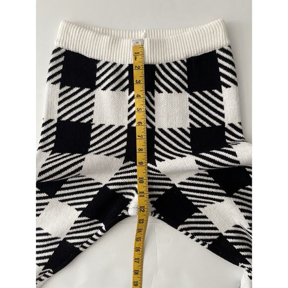 Beach Bunny Knit Joggers Pants Women S White Black Buffalo Check Stretch Cozy - Picture 10 of 11